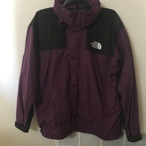 Vintage North Face hooded Rain Coat Jacket purple